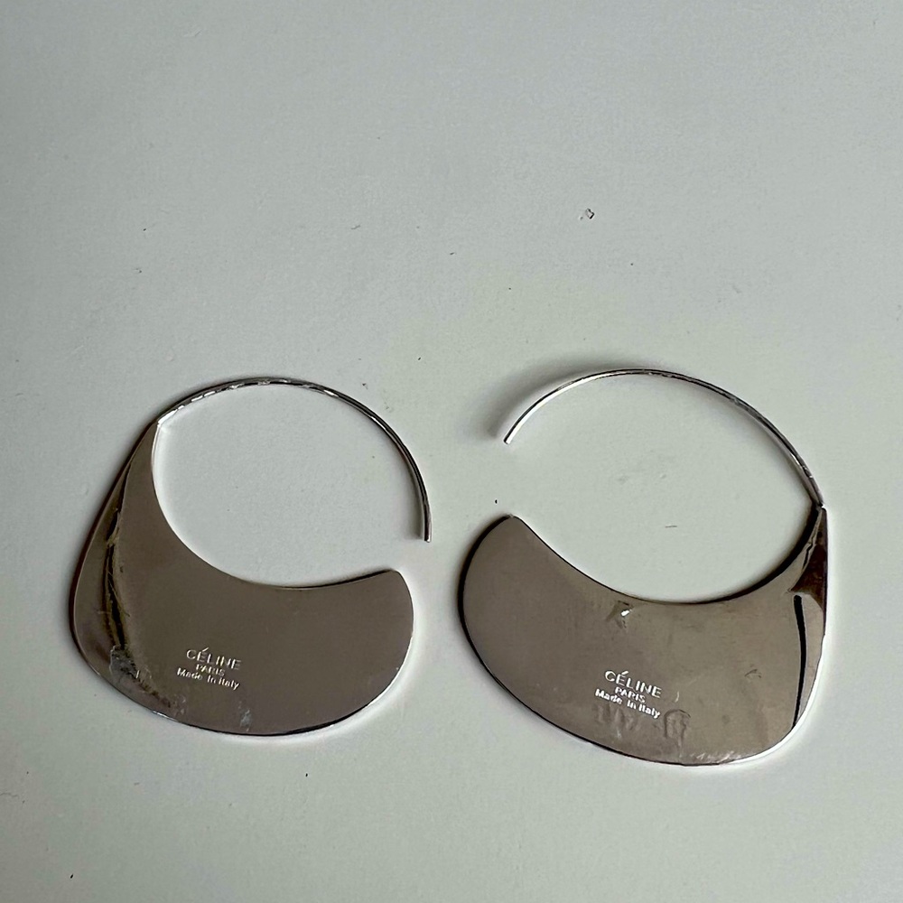 Celine Swirl Hoop Earrings (Silver)